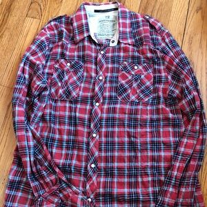 Red plaid button down
